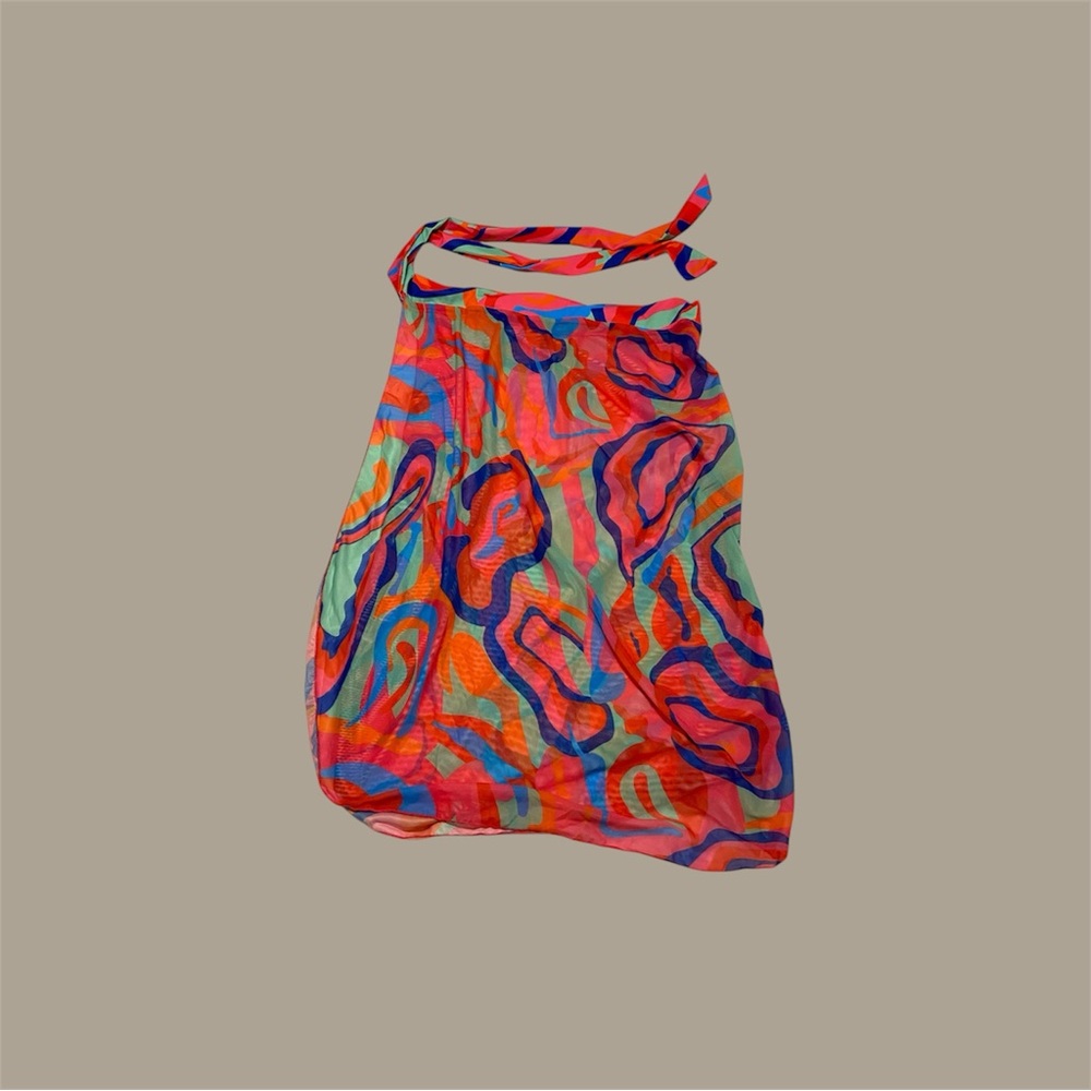 Vibrant Pink/Green One Piece Swimsuit with Wrap SZ XXL/16 - Picture 7 of 12